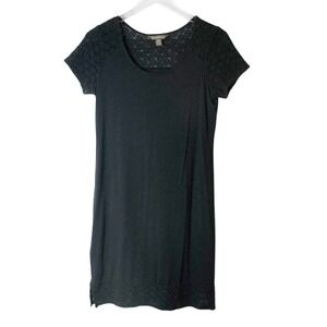 Tommy Bahama Black Eyelet Shift Dress Size S‎
